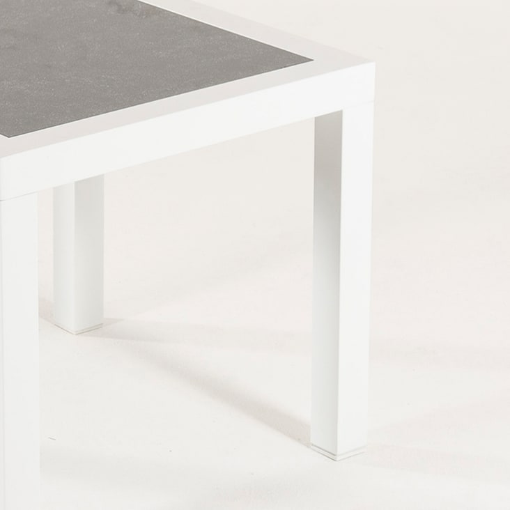 Mesa auxiliar de jardín de  aluminio reforzado blanco 50x50x45 cm cropped-7