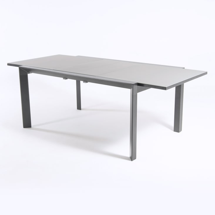 Mesa jardín extensible de aluminio antracita y cristal 160 a 220 cm cropped-3