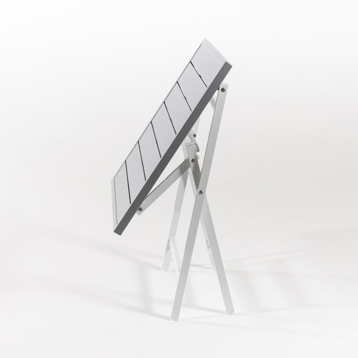 Mesa de exterior plegable cuadrada de aluminio blanco 70x70x71 cm cropped-2