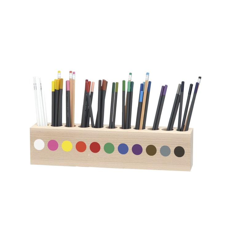 Porte Crayons en bois multicolore. PENCIL HOLDER