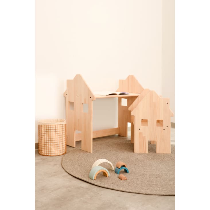 Parete attrezzata per arrampicata Montessori Eco in legno di abete, Casetta