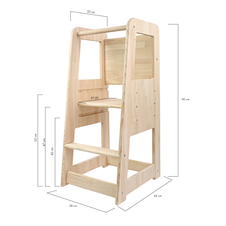 Torre de aprendizaje pino macizo en madera natural Montessori.-TOWER cropped-5