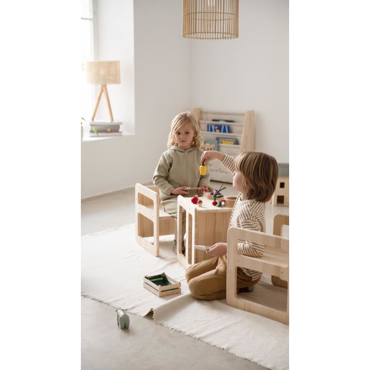 Ensemble Table et Chaises Enfant 12 mois Montessori - Blanc