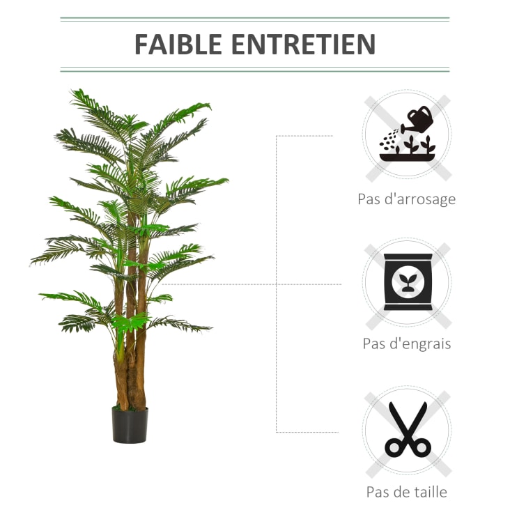 Palmier artificiel H.1,85 m tronc branches lichen pot inclus cropped-6
