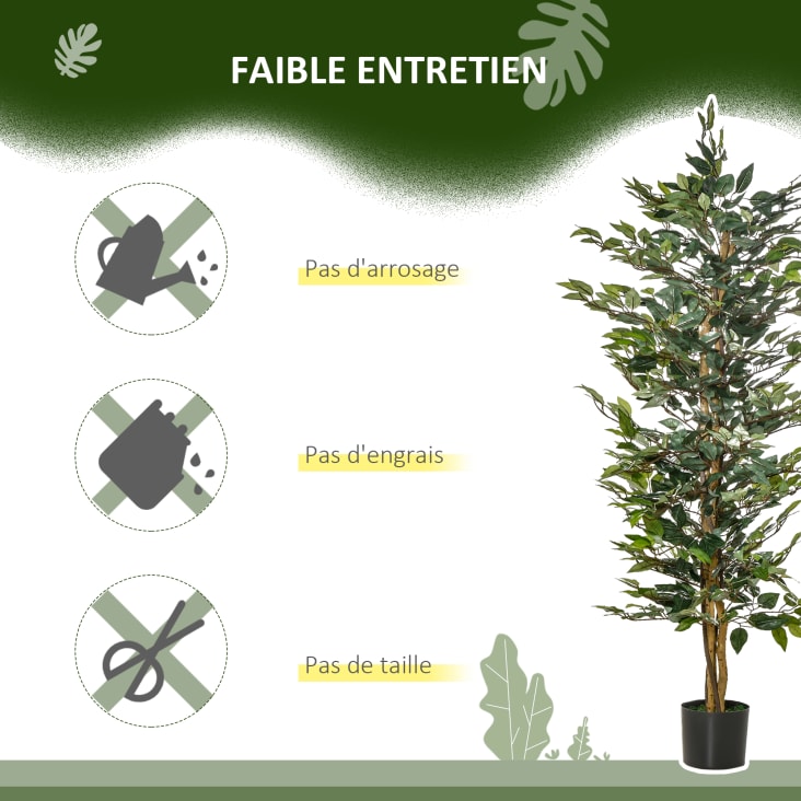 Arbre artificiel plante artificiel ficus hauteur 1,5 m tronc