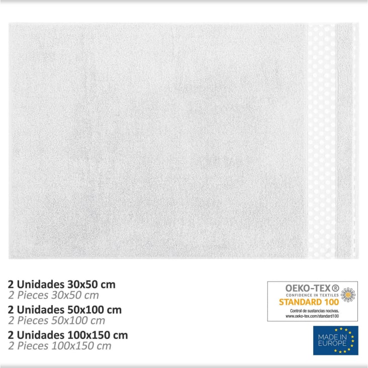 4 Toallas de baño Grandes (100x150 cms) 100% algodón Color Blanco. 450  Gramos/m2. : : Hogar y cocina