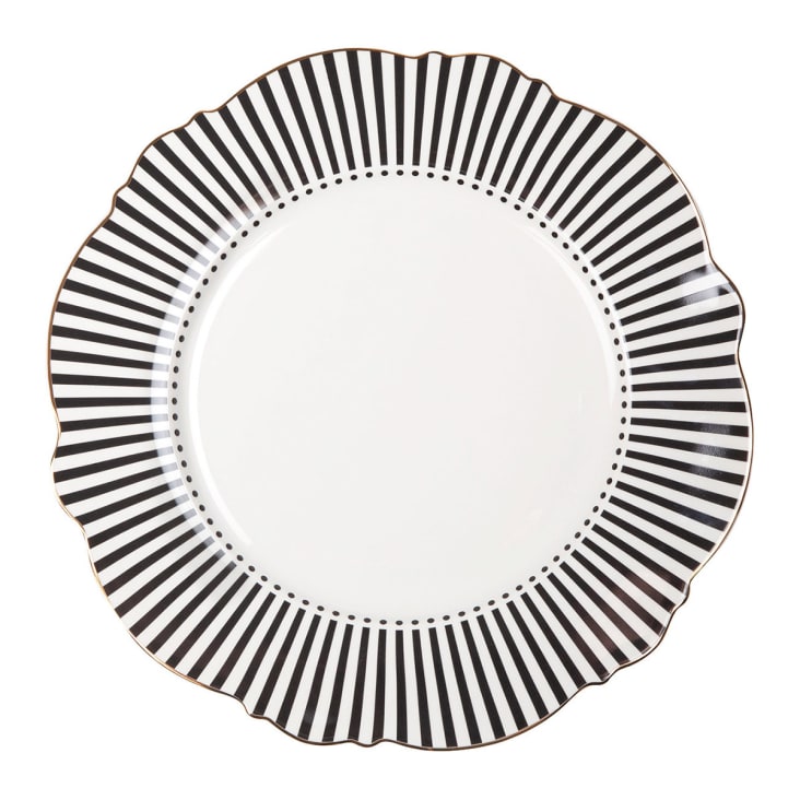 Assiette plate gris foncé D27,5cm-Madame de récamier
