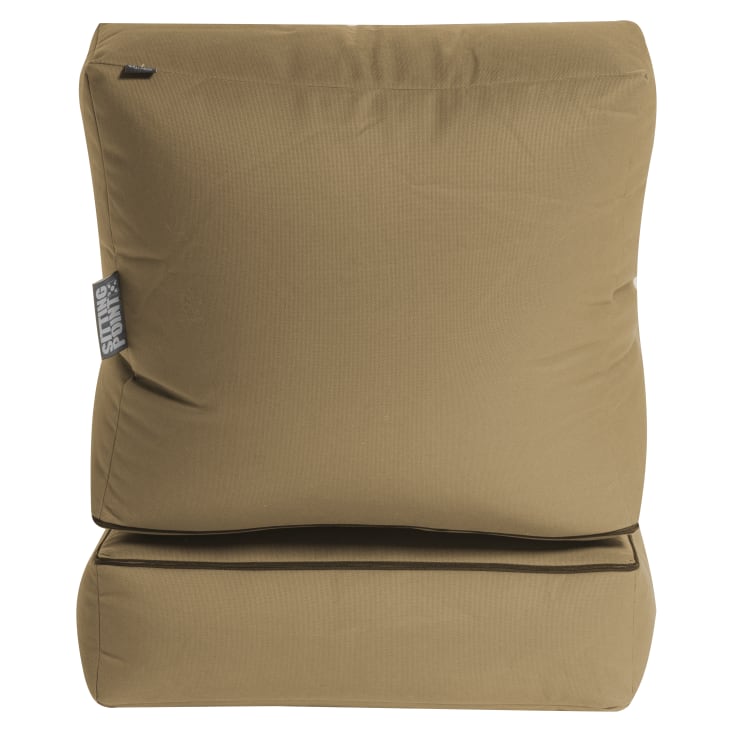 Pouf extérieur super qualité Dralon brun, dossier dépliable 90x70x80cm