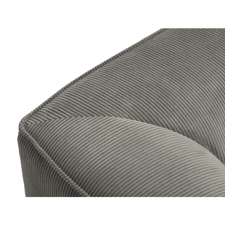 Canapé d'angle gauche 3 places en tissu velours côtelé gris clair-Ruby cropped-2