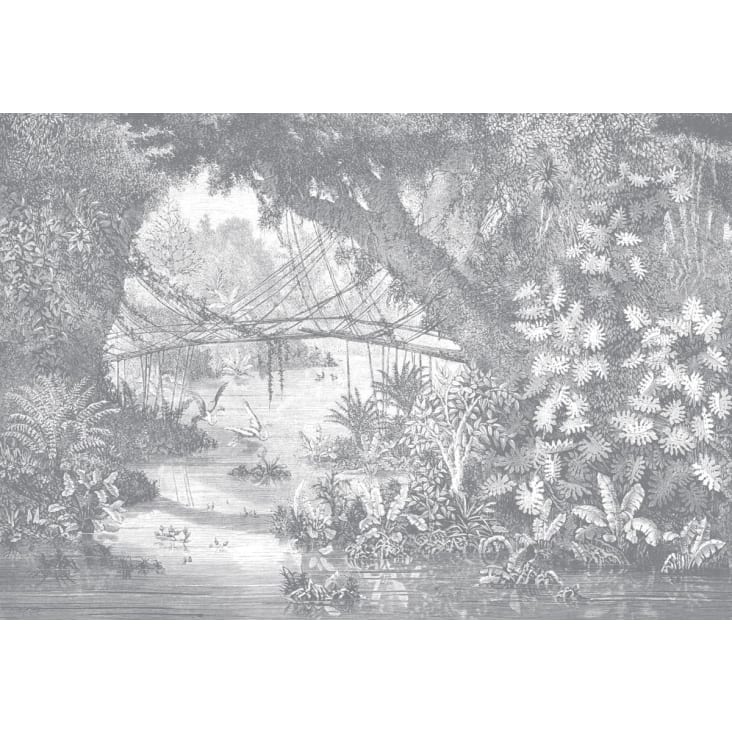 Papier peint panoramique gravure jungle 390x270cm cropped-2