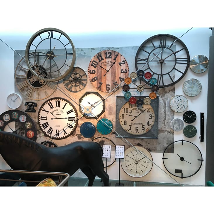 Horloge murale engrenages en alu et acier argenté D120-Gear cropped-4