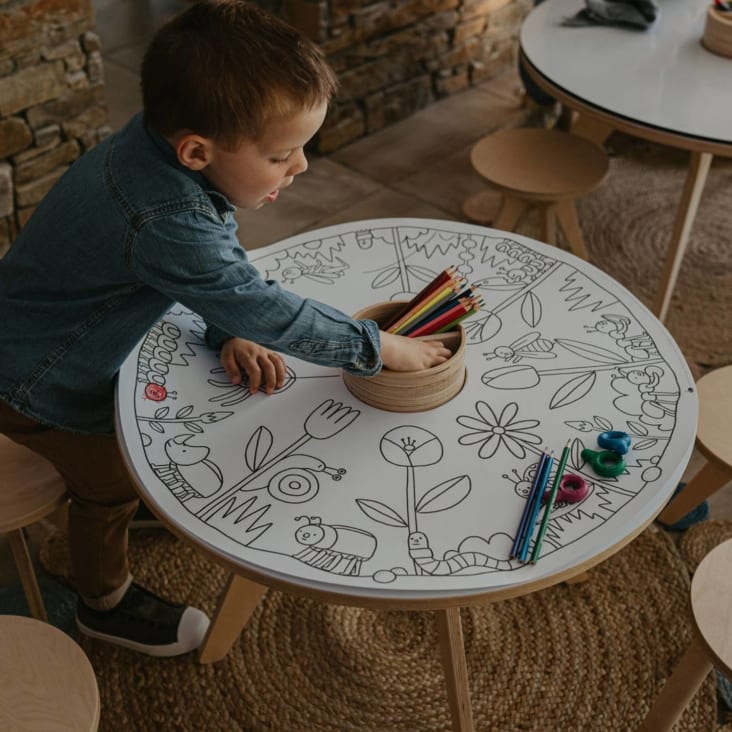 Tavolo da disegno multifunzionale in legno D70 cm LITTLE FRIENDS