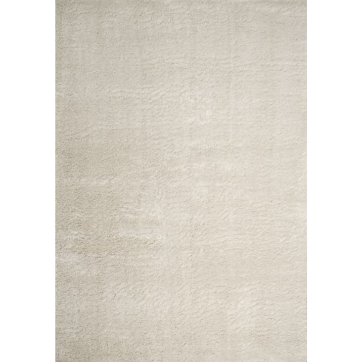 Tapis en polyester brillant motif uni beige 120x160 COSY