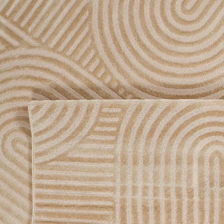 Tapis crème motif arc en relief- 120x160 BIANCA