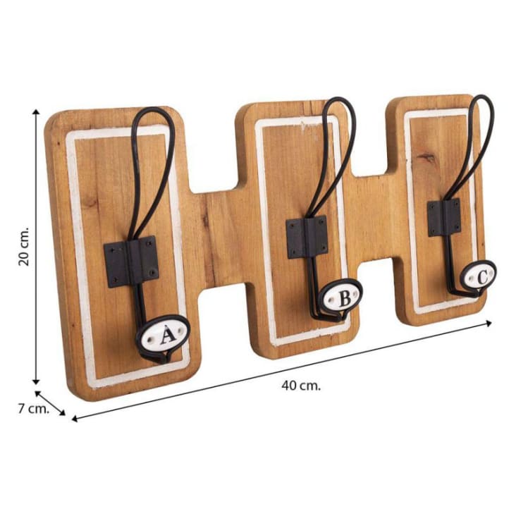 Percha de madera y metal Marr n 40x7x20h cm Maisons du Monde