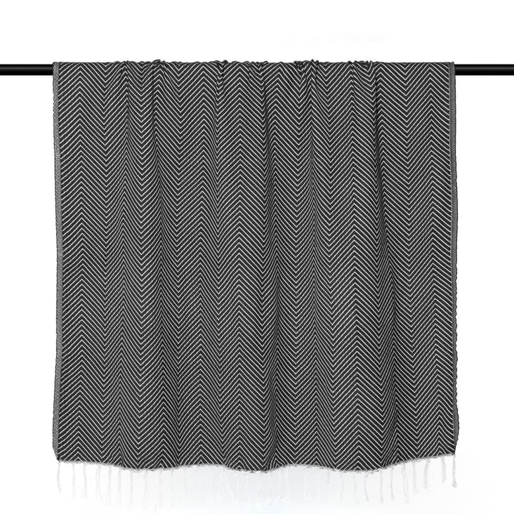 Plaid coton  160x250 noir-Amsterdam cropped-3