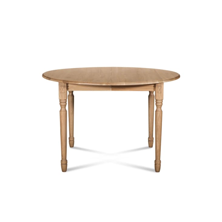 Table extensible ronde bois D105 cm + 1 allonge et Pieds tournés-Victoria