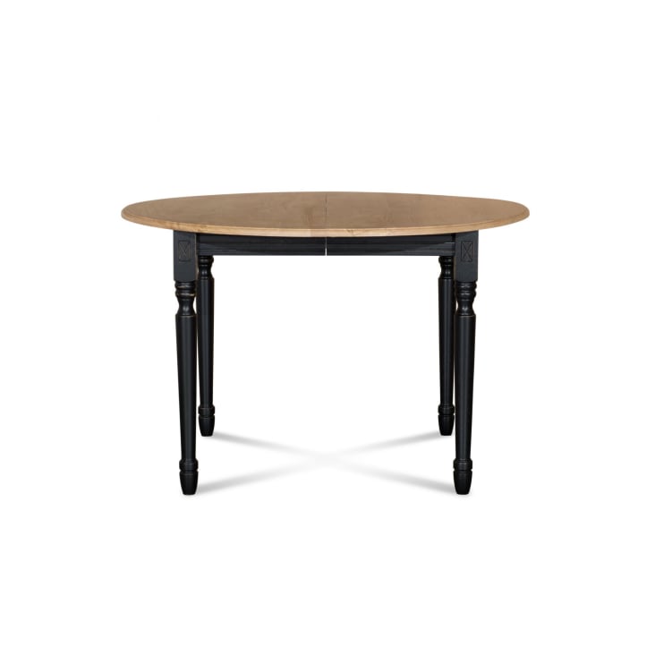 Table extensible ronde bois D105 cm + 1 allonge et Pieds tournés-Victoria cropped-10