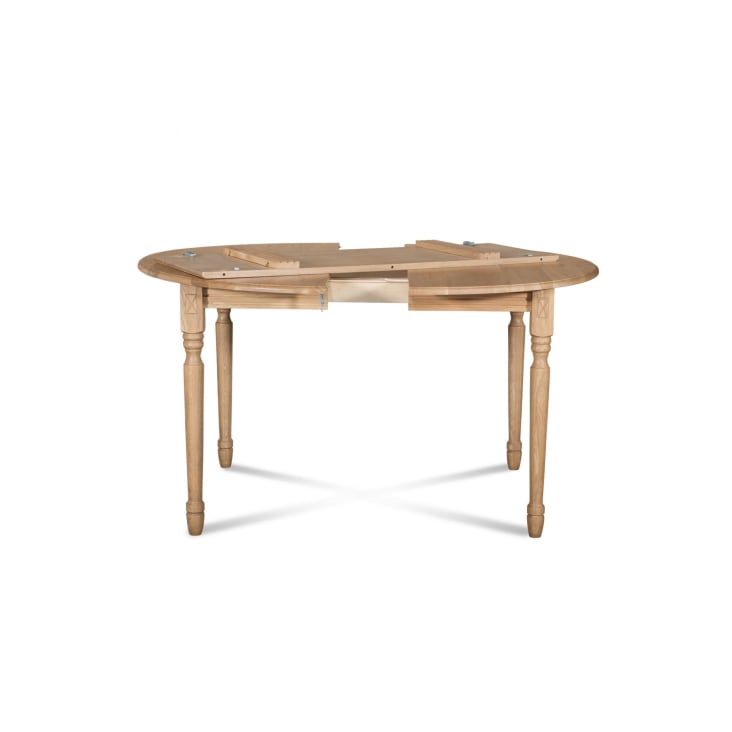Table extensible ronde bois D105 cm + 1 allonge et Pieds tournés-Victoria cropped-5