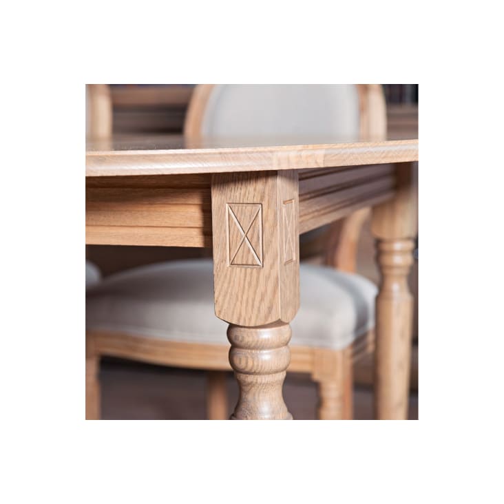 Table extensible ronde bois D105 cm + 1 allonge et Pieds tournés-Victoria cropped-8