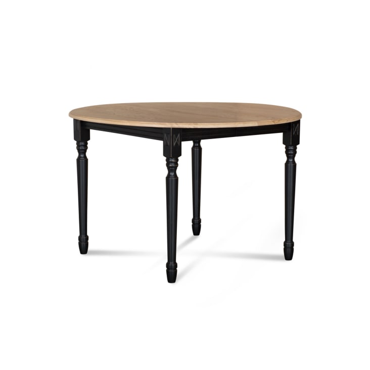 Table extensible ronde bois D105 cm + 1 allonge et Pieds tournés-Victoria cropped-9