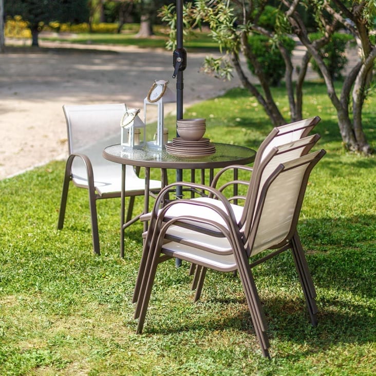 Taburete silla de plástico cómodo apilable banco jardín