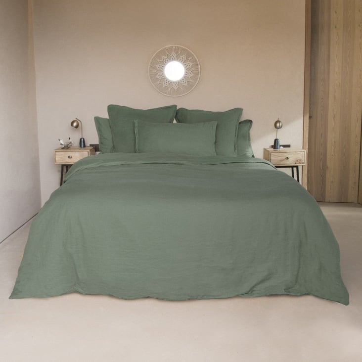 Funda nordica lino verde pistacho 240x220