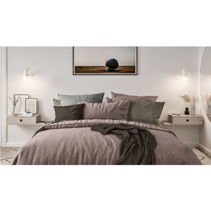 Trade Shop - Mensola Da Parete Con Cassetto Sospeso Pensile In Legno Rovere 40x24x10cm 782510 89320946