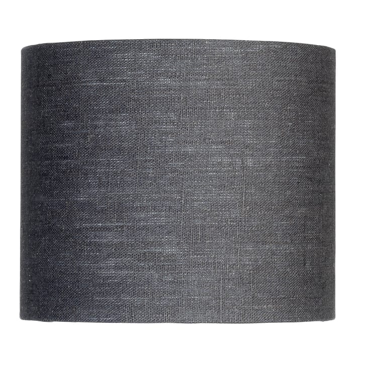 Lampe de table bambou abat-jour lin gris fonc√©, h. 59cm-Fuji cropped-5