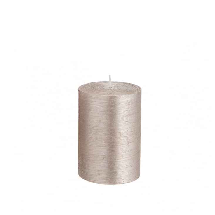 Bougie cylindrique beige H10-Stripes