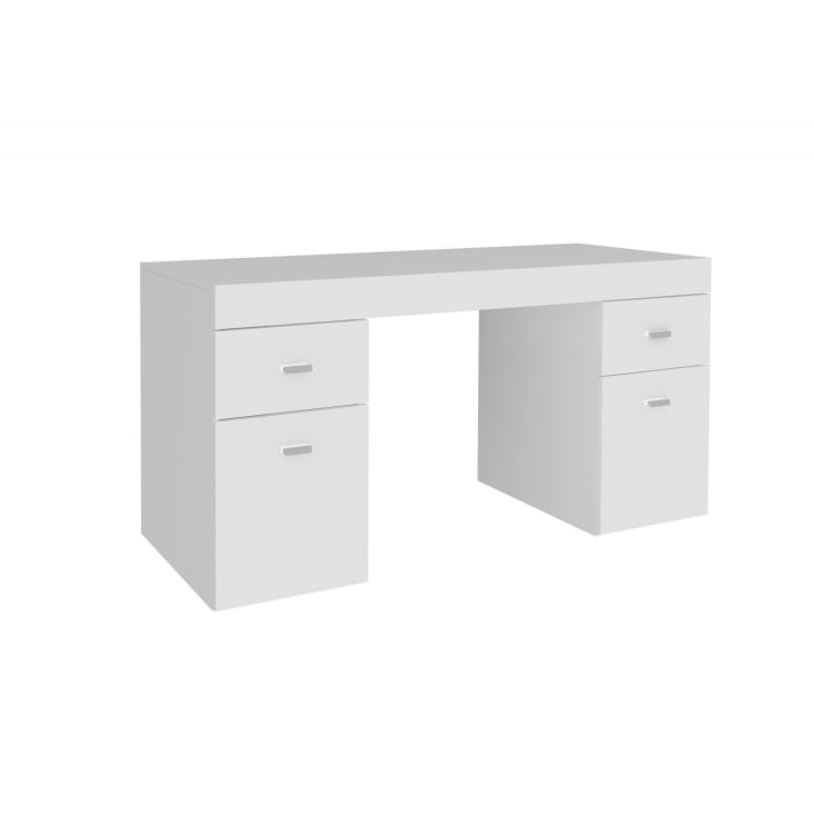 Bureau avec 1 tiroir coloris blanc artic gris anthracite - hauteur