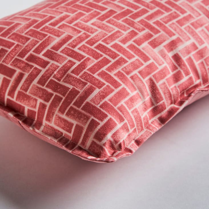 Cuscino in Velluto, colore Rosa, 42x26x10 cm PINK