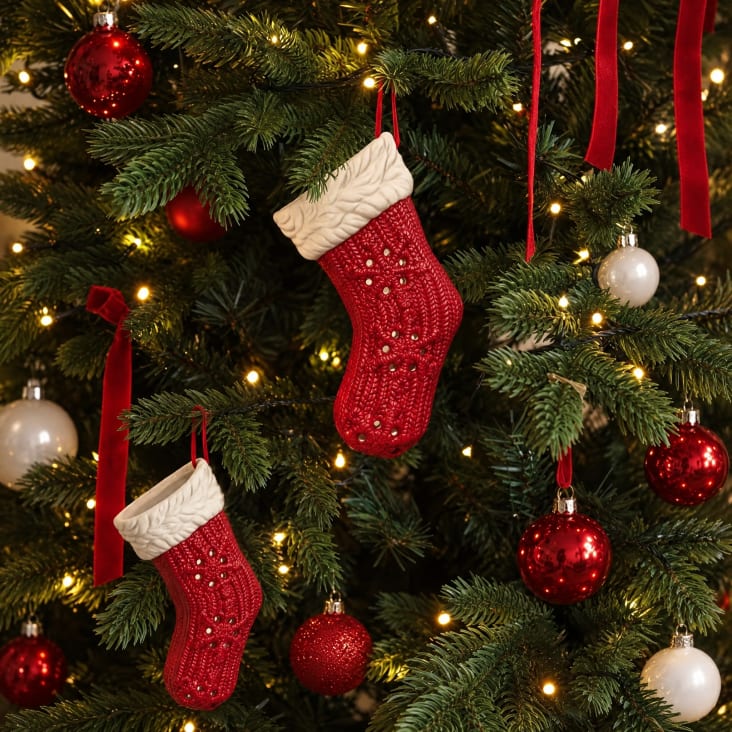Weihnachtsstrümpfe Aus Zopfstrick – 2 Stück, Elfenbein/Weiß, 45,7 Cm, Mit Aufhänge-Öse