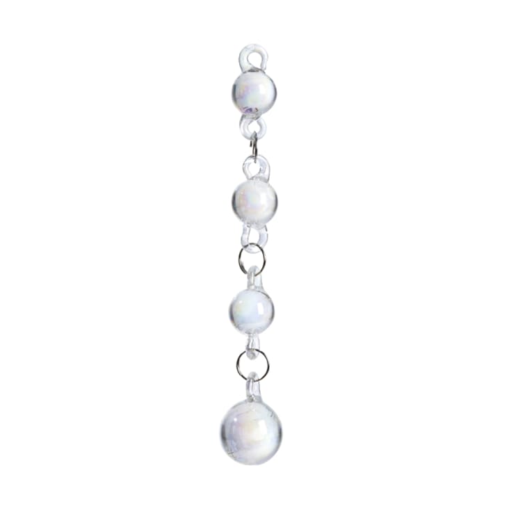 Suspension décorative de perles en verre soufflé transparent H14-Noël
