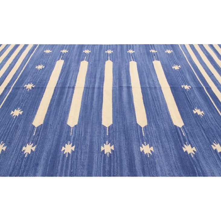 Tapis de salon en coton bleu 140x200 cm-PATIO cropped-4