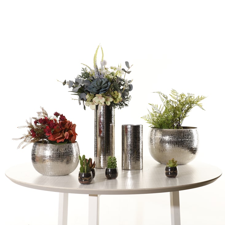 Set Di 3 Colonnine Portavaso In Metallo Bianco - 61cm, 66cm, 71cm - Per Terrazzo E Giardino - Foto 8