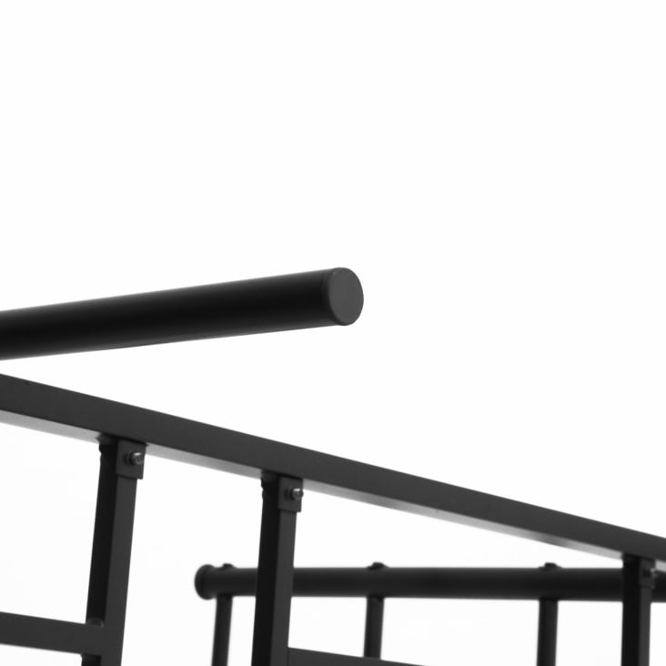 Cama de metal negra 120x200 cm sobre marco de acero con cabecera y somier  ML-Design comprar