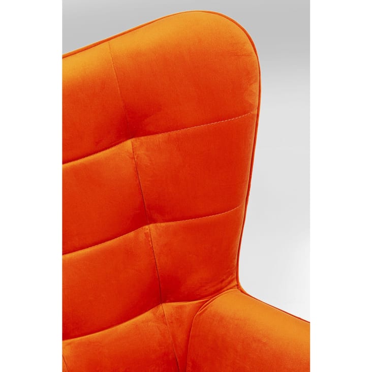 Fauteuil pivotant en velours orange et acier-Oscar cropped-3
