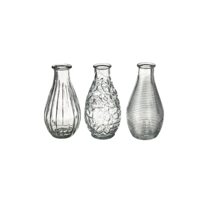 Set de 3 vases en verre - 6.8x6.8x14cm