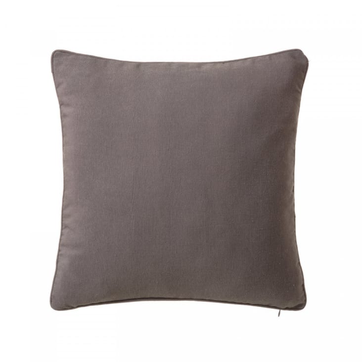 Coussin carré coton et polyester gris - 45x45cm