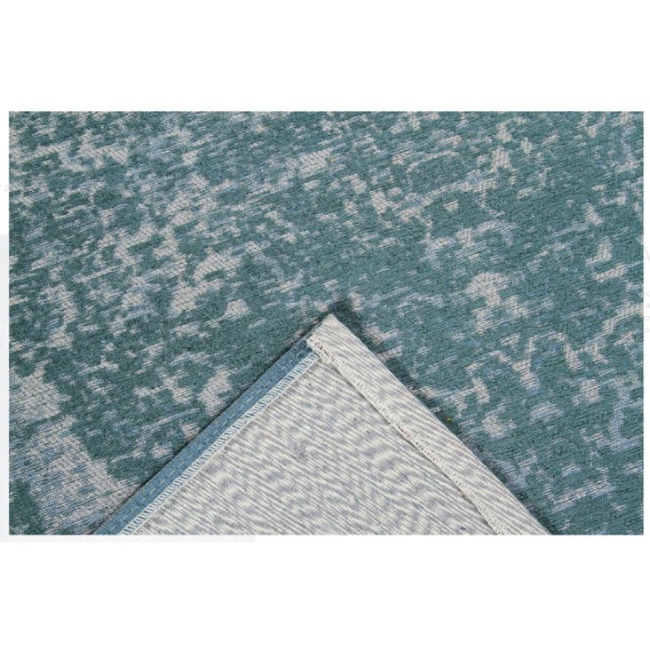 Tapis de salon en coton bleu lagon 200x290 cm-ARGELLA cropped-4