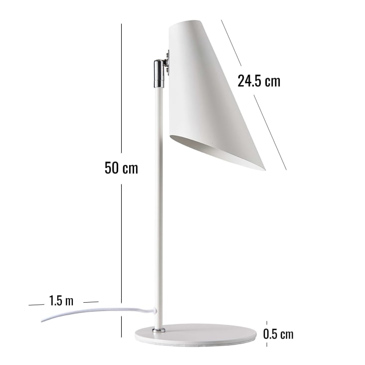 Lampe de Table en métal blanc mat-Cale cropped-5
