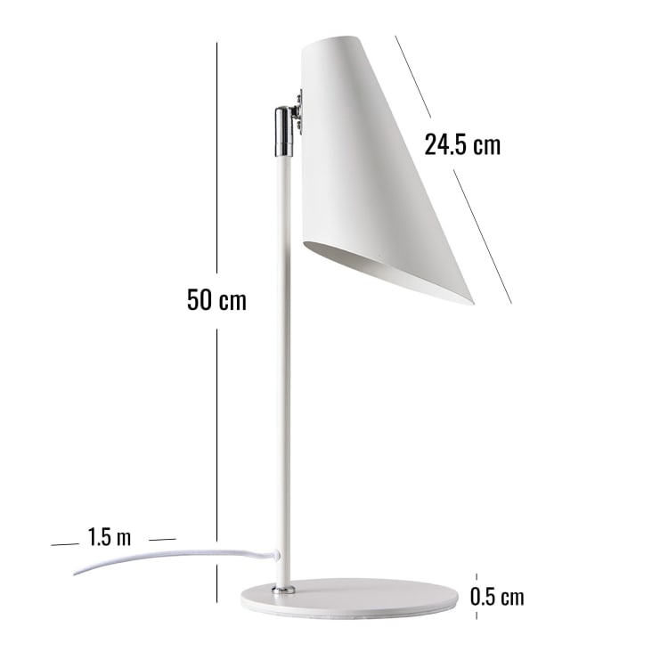 Lampe de Table en métal blanc mat-Cale cropped-6