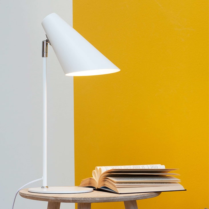 Lampe de Table en métal blanc mat-Cale cropped-8