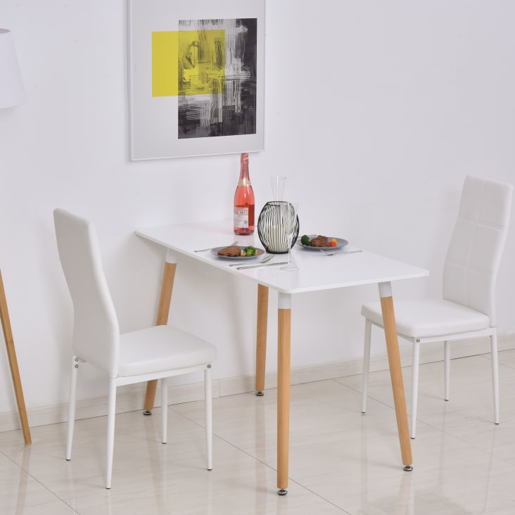 Mesa de comedor color blanco 120 x 60 x 75 cm cropped-2