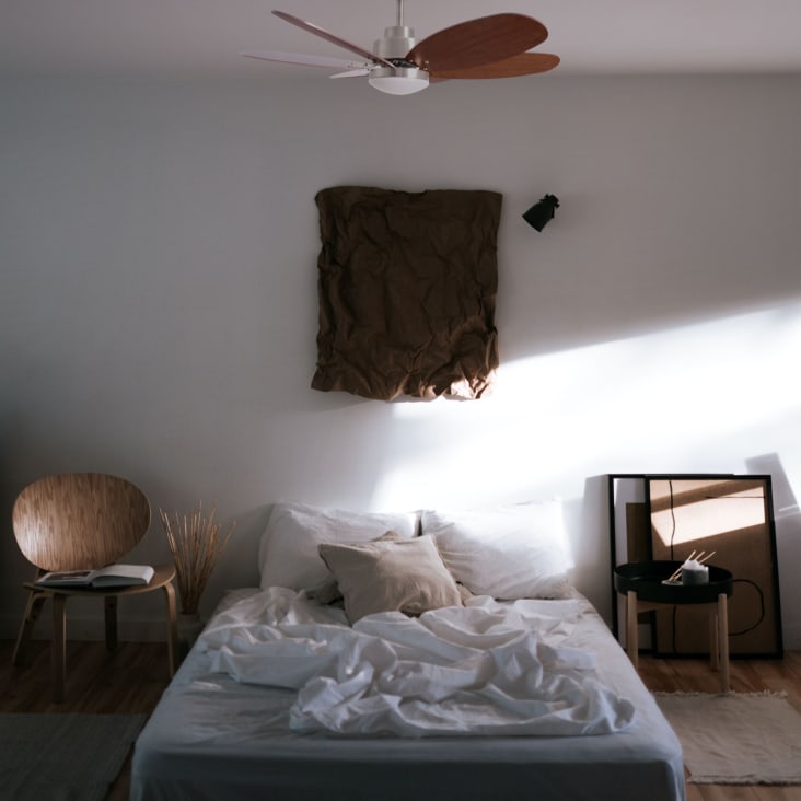 Ventilador de techo marrón con luz LED y motor DC silencioso MARY