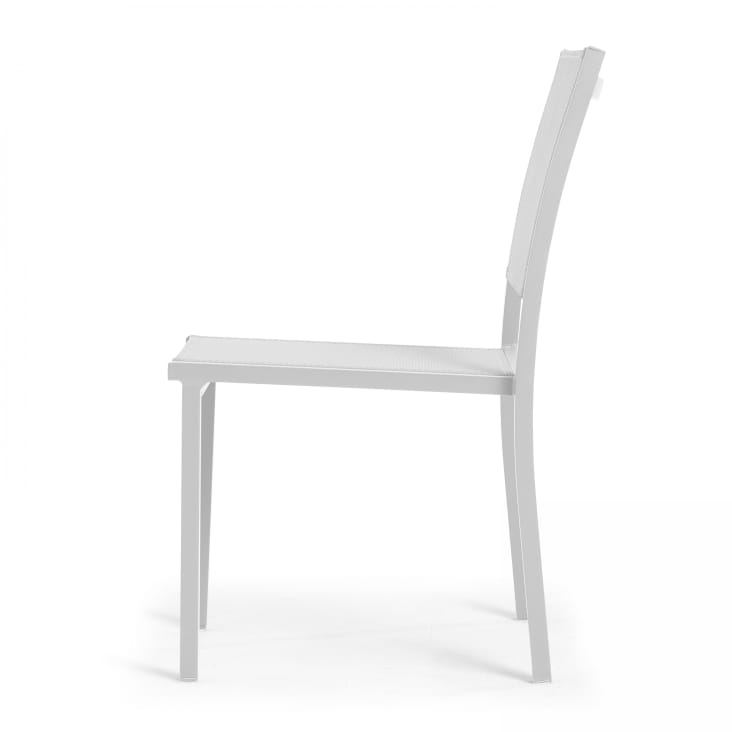 Lot de 2 chaises de jardin aluminium et textilène blanc-Nice cropped-3