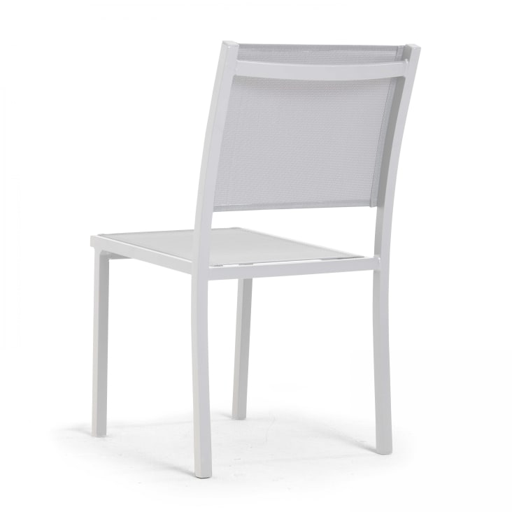 Lot de 2 chaises de jardin aluminium et textilène blanc-Nice cropped-4