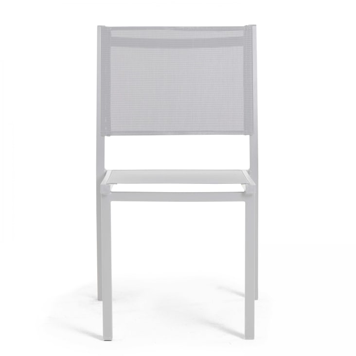 Lot de 2 chaises de jardin aluminium et textilène blanc-Nice cropped-6