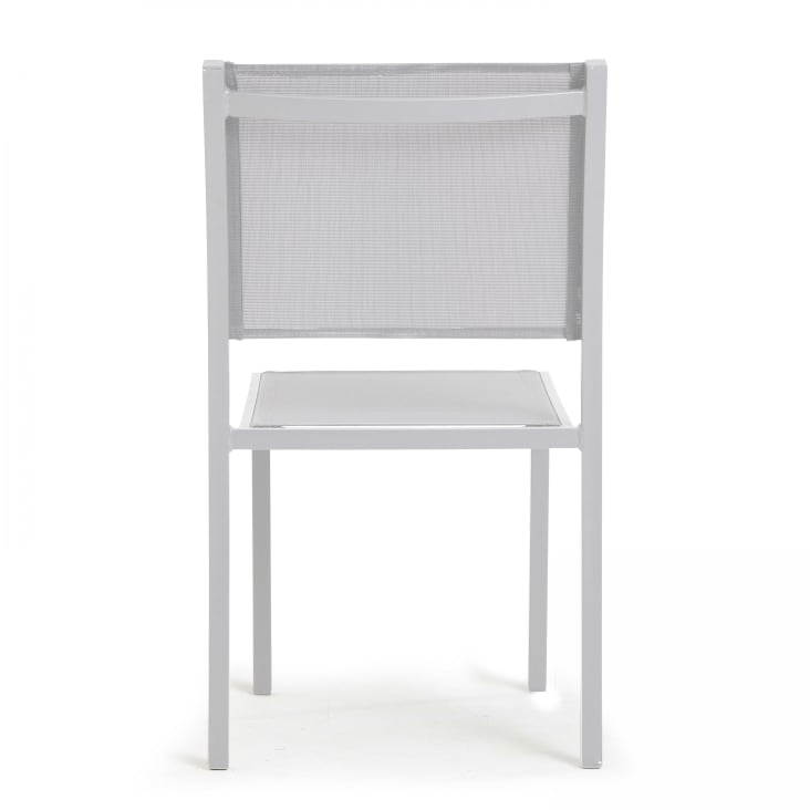Lot de 2 chaises de jardin aluminium et textilène blanc-Nice cropped-7